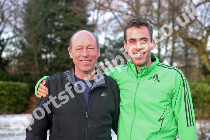 16 tikes winner Mike McLeod and his son Ryan after winning his first Saltwell 10k Road Race.